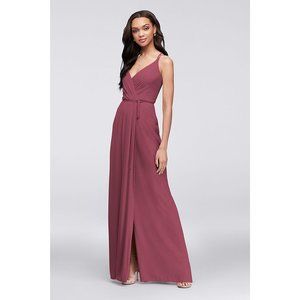 David's Bridal - Double-strap Georgette Bridesmaid Wrap Dress
